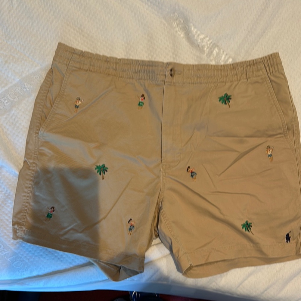 Polo by Ralph Lauren Tan Embroidered Shorts